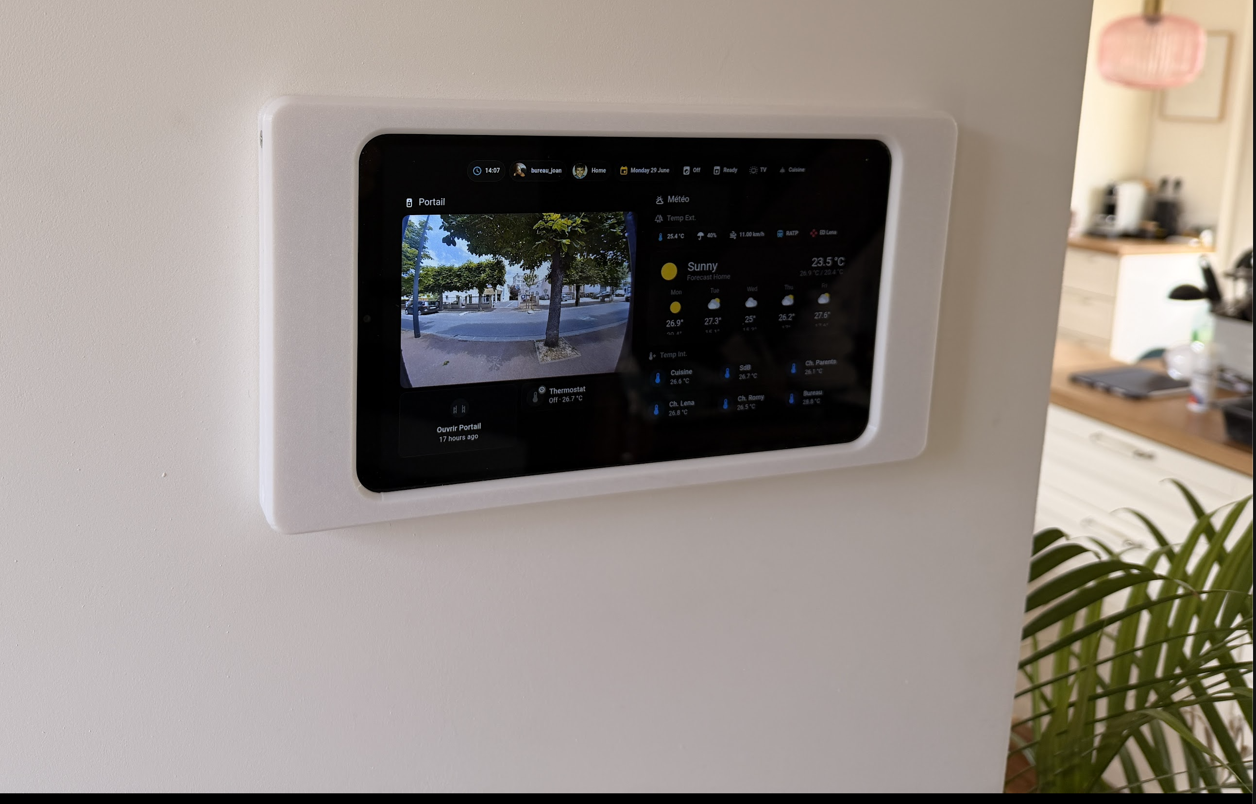 Hero image: tablet on the wall running the home dashboard